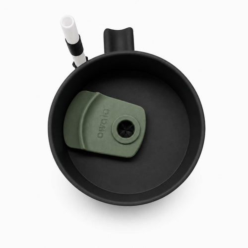 Matcha Latte tumbler 2-in-1 lid top view