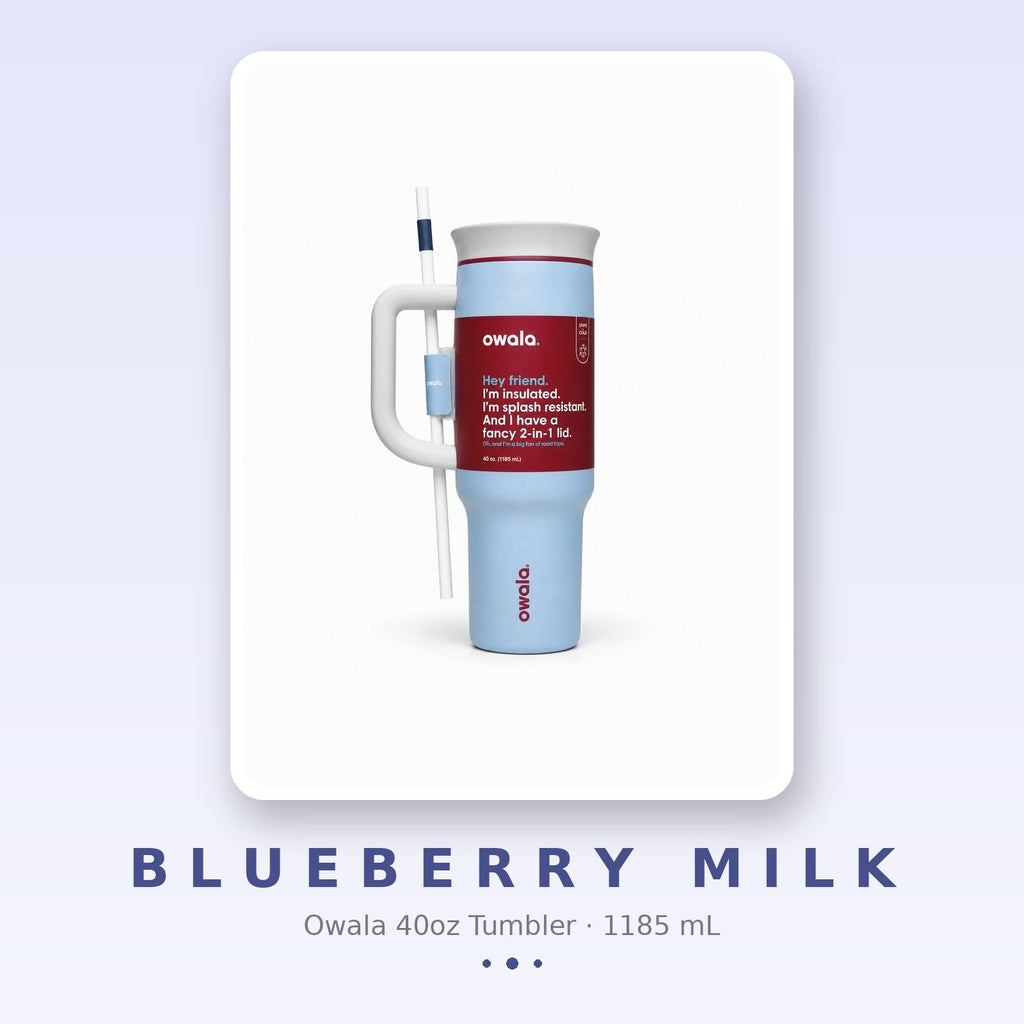 Owala 40oz Tumbler Blueberry Milk — Sip Society product card