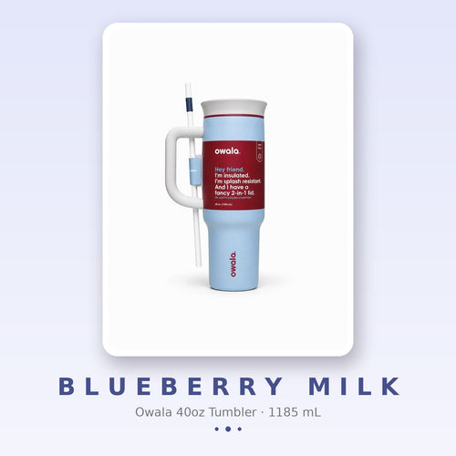 Owala 40oz Tumbler Blueberry Milk — Sip Society product card