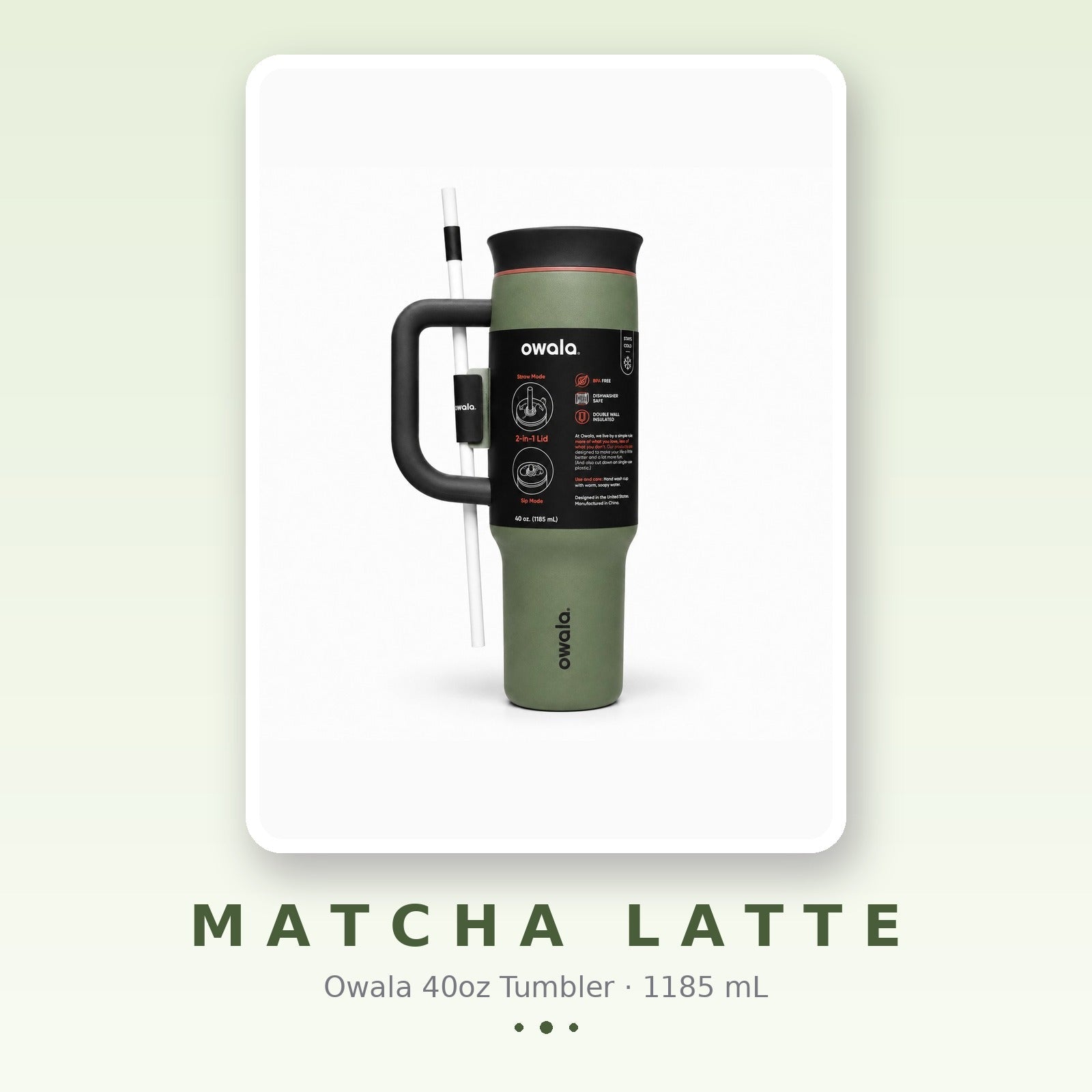 Owala 40oz Tumbler Matcha Latte — product card